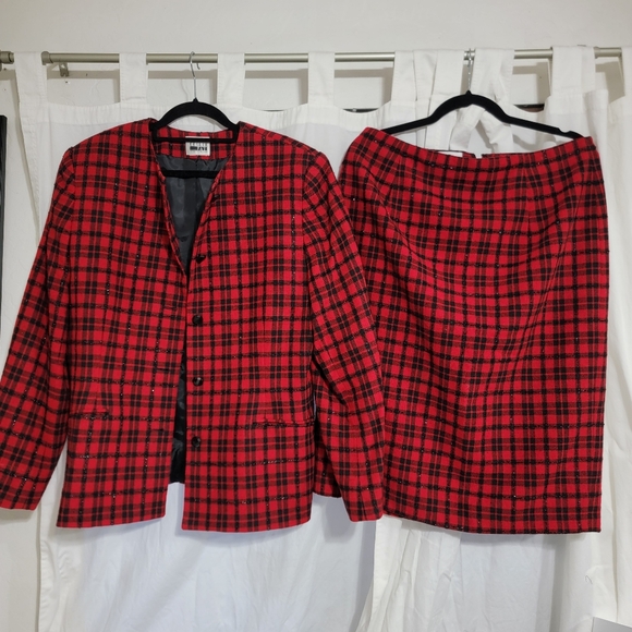 Red plaid suit jacket set - Picture 1 of 5